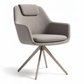 Fabric upholstered swivel chair with metal base 60 x 60 x 85cm gray