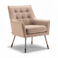 Fabric accent chair with tufted design and metal legs 75 x 70 x 80cm