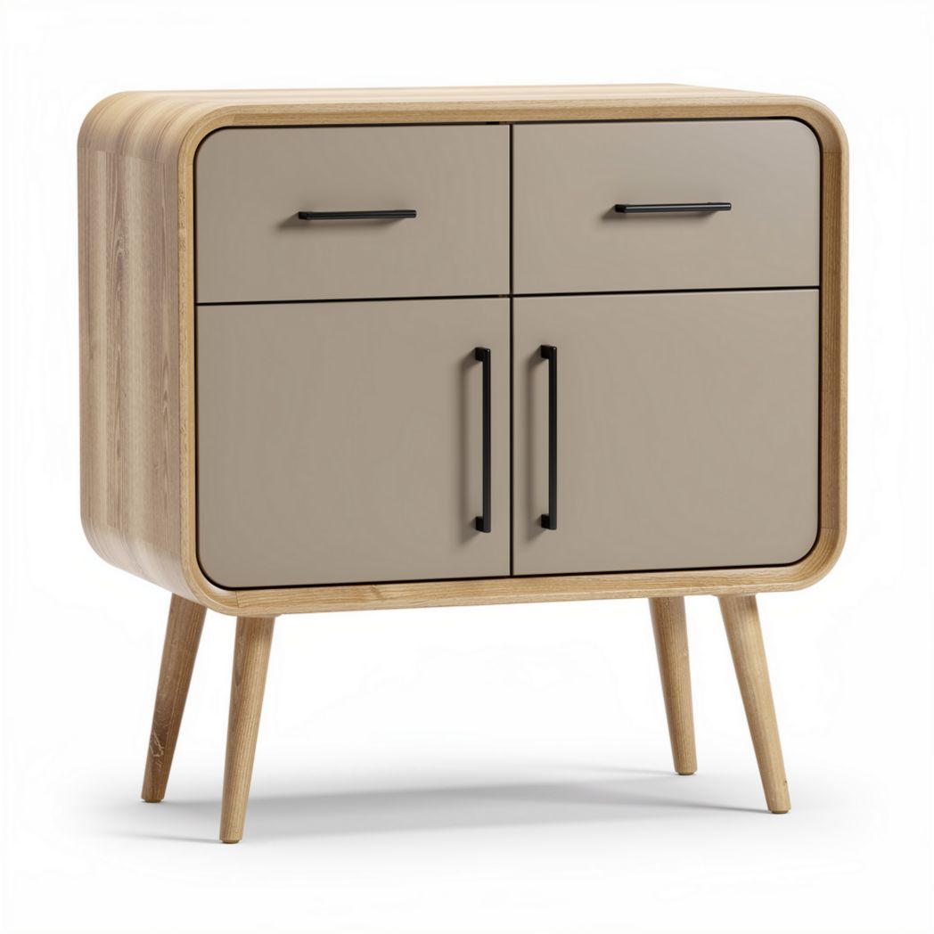 Modern oak sideboard with four drawers and minimalist design 80 x 40 x 75cm